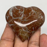 63.8g, 2.1" x 2.2"x 0.6", Natural Untreated Red Shell Fossils Half Heart @Morocc