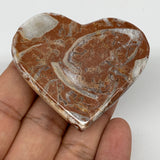 59g, 2" x 2.2"x 0.7", Natural Untreated Red Shell Fossils Half Heart @Morocco,F1