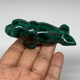 108.2g, 3.1"x0.9"x1.5" Solid Malachite Sea Lion Figurine @Congo, B7357