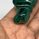 108.2g, 3.1"x0.9"x1.5" Solid Malachite Sea Lion Figurine @Congo, B7357