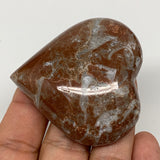64.9g, 2.1" x 2.1"x 0.7", Natural Untreated Red Shell Fossils Half Heart @Morocc