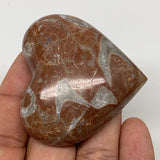 55.8g, 2" x 2.1"x 0.6", Natural Untreated Red Shell Fossils Half Heart @Morocco,