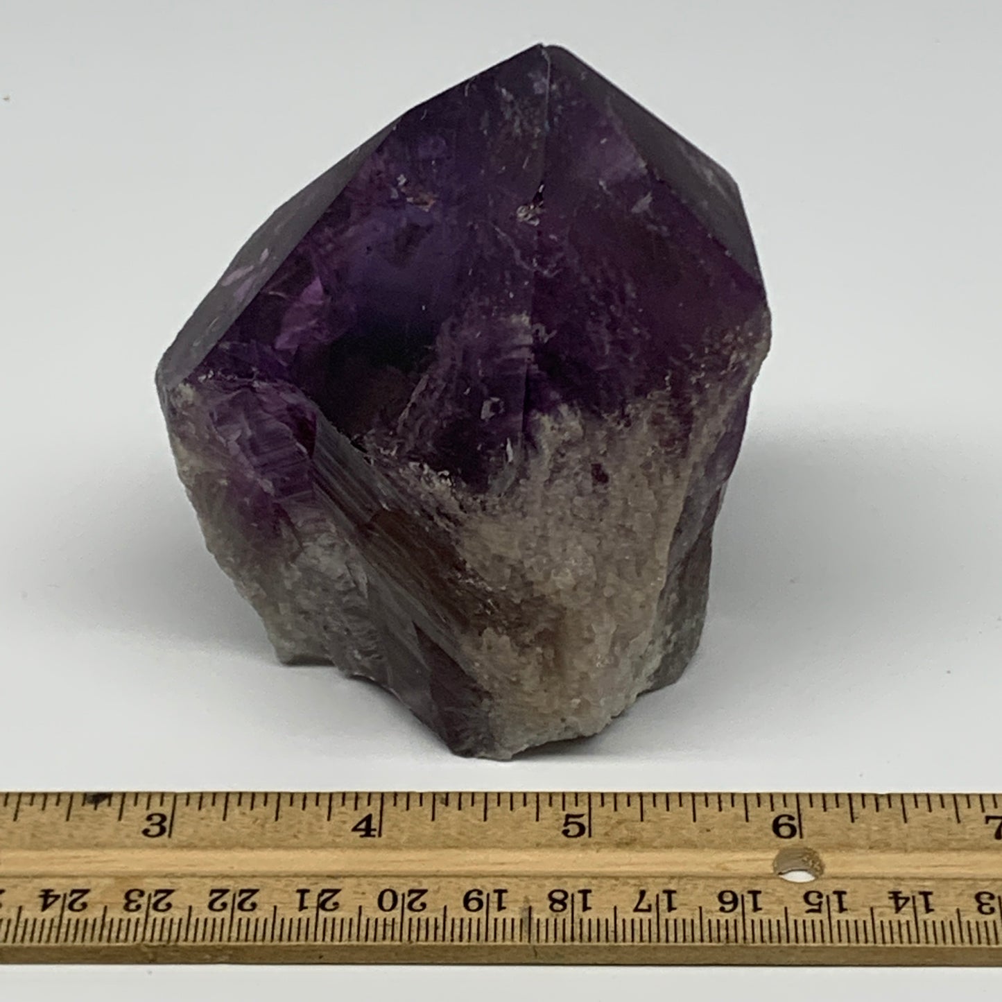 437.1g,3.7"x3"x2.4", Amethyst Point Polished Rough lower part Stands, B19046