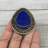 2.1"x1.7"x0.3" Deep Blue Lapis Lazuli Ring Gemstone Drop Shape,7, 7.5, TR134