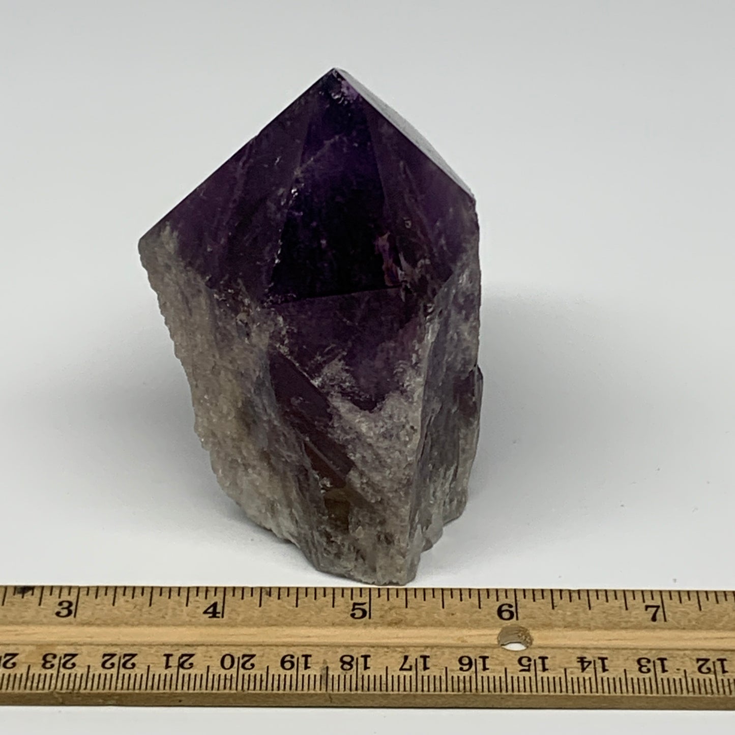 437.1g,3.7"x3"x2.4", Amethyst Point Polished Rough lower part Stands, B19046