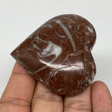 57.9g, 2.1" x 2.1"x 0.6", Natural Untreated Red Shell Fossils Half Heart @Morocc