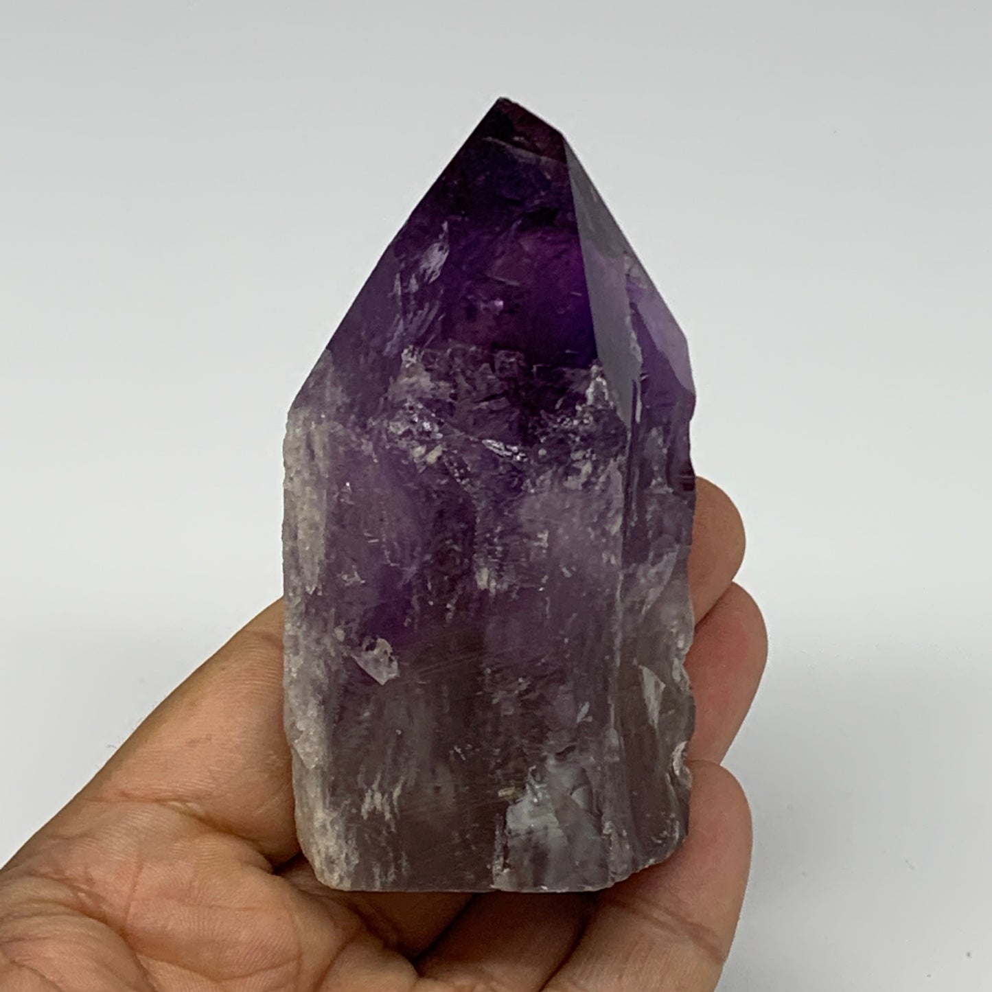 202.9g,3.2"x2.3"x1.6", Amethyst Point Polished Rough lower part Stands, B19047