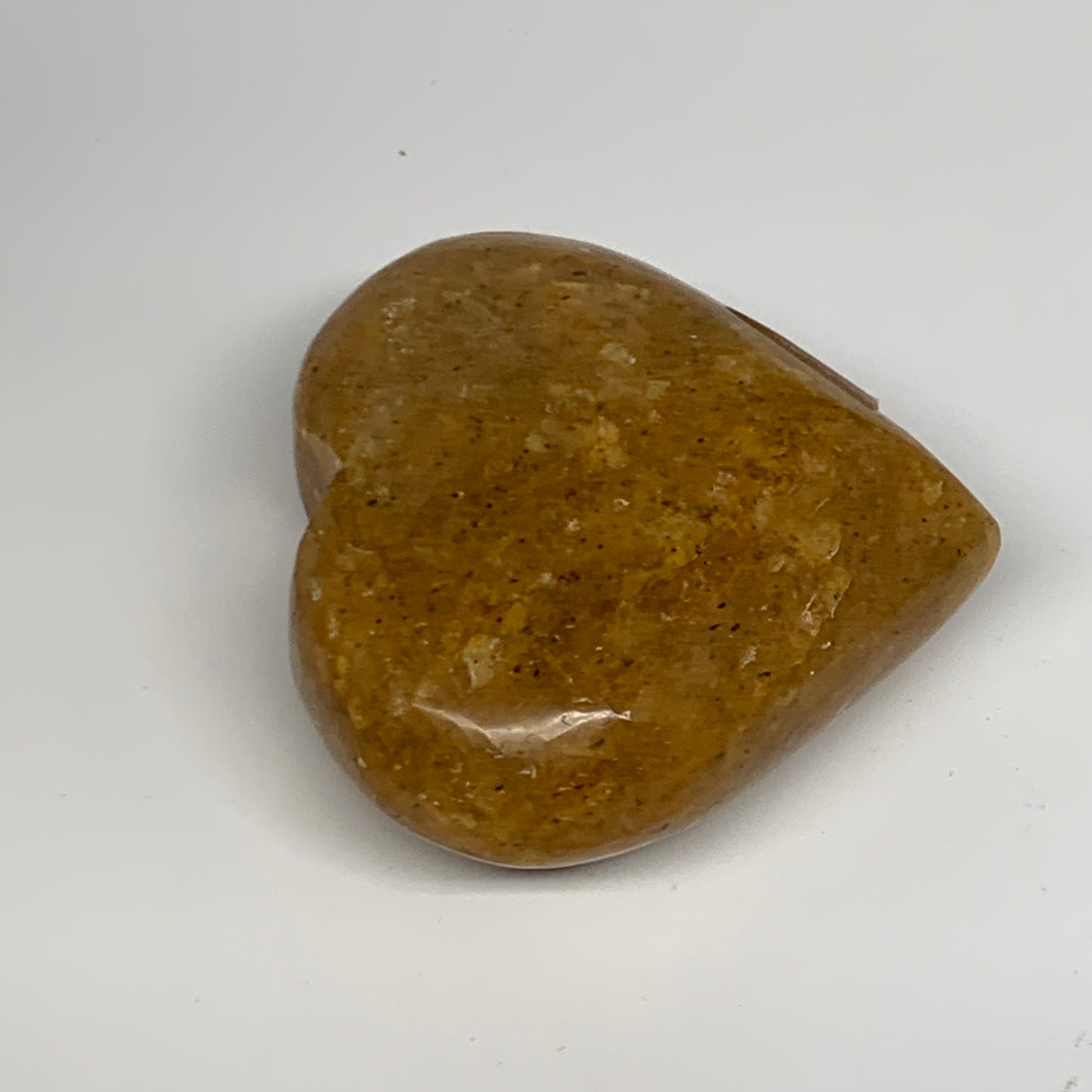 91.7g, 2.1"x2.2"x0.9", Natural Golden Quartz Heart Small Polished Crystal, B2709