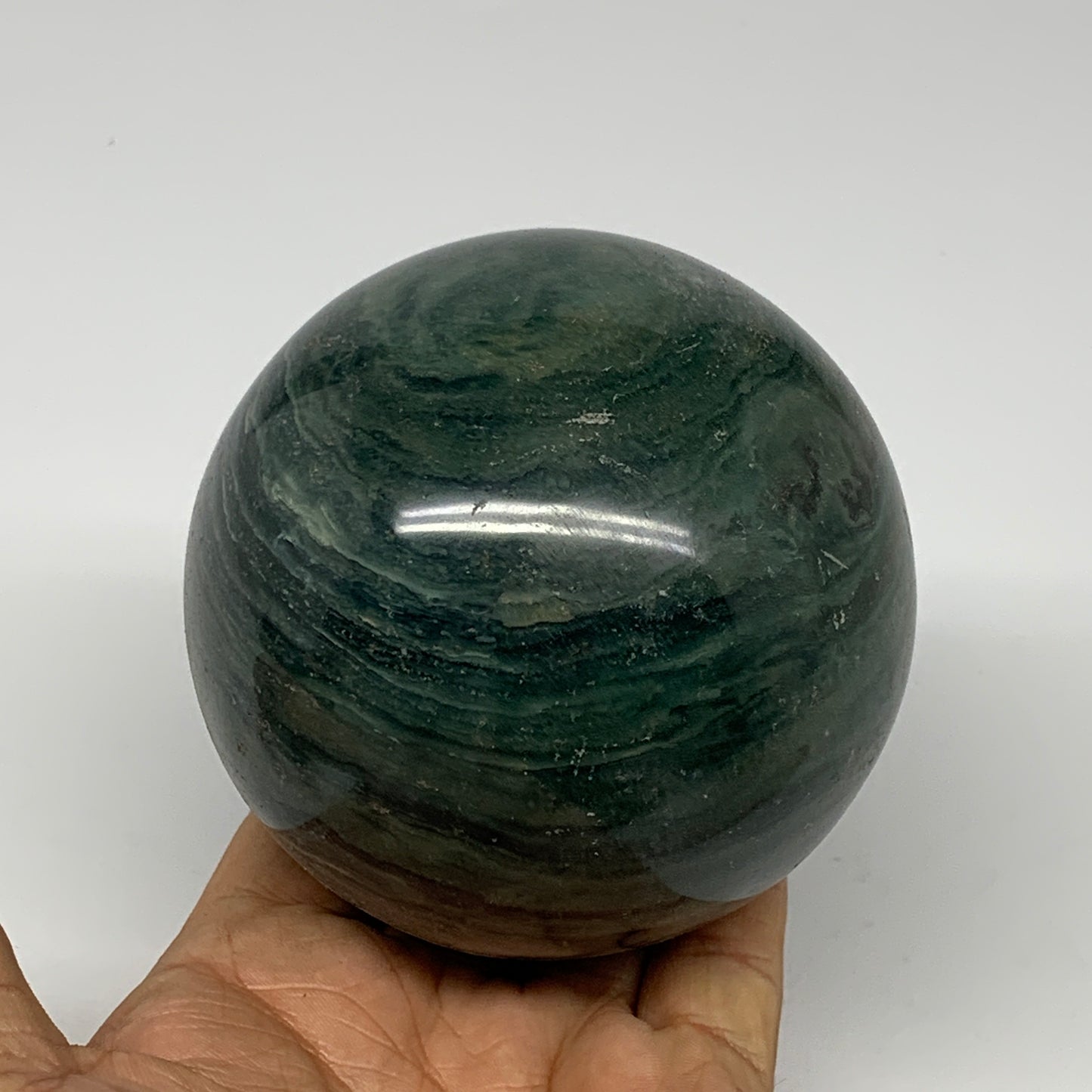 868g, 3.4" (85mm), Ocean Jasper Sphere Geode Crystal Reiki @Madagascar, B25442