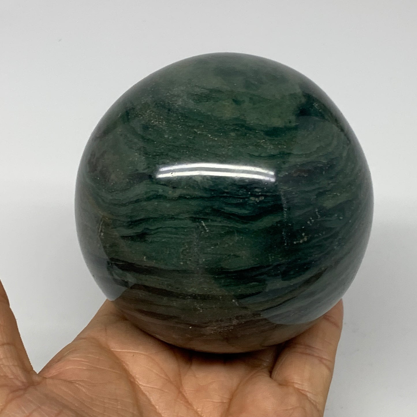 868g, 3.4" (85mm), Ocean Jasper Sphere Geode Crystal Reiki @Madagascar, B25442