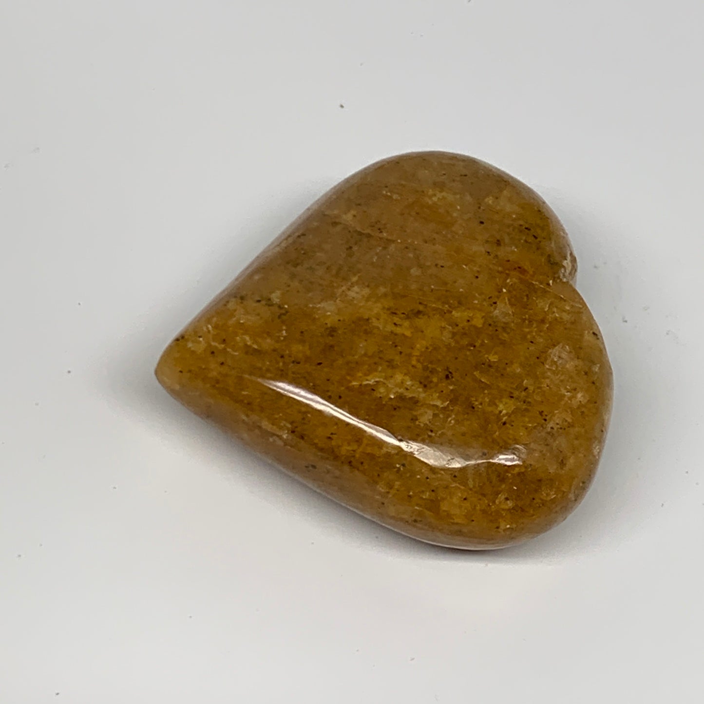 91.7g, 2.1"x2.2"x0.9", Natural Golden Quartz Heart Small Polished Crystal, B2709