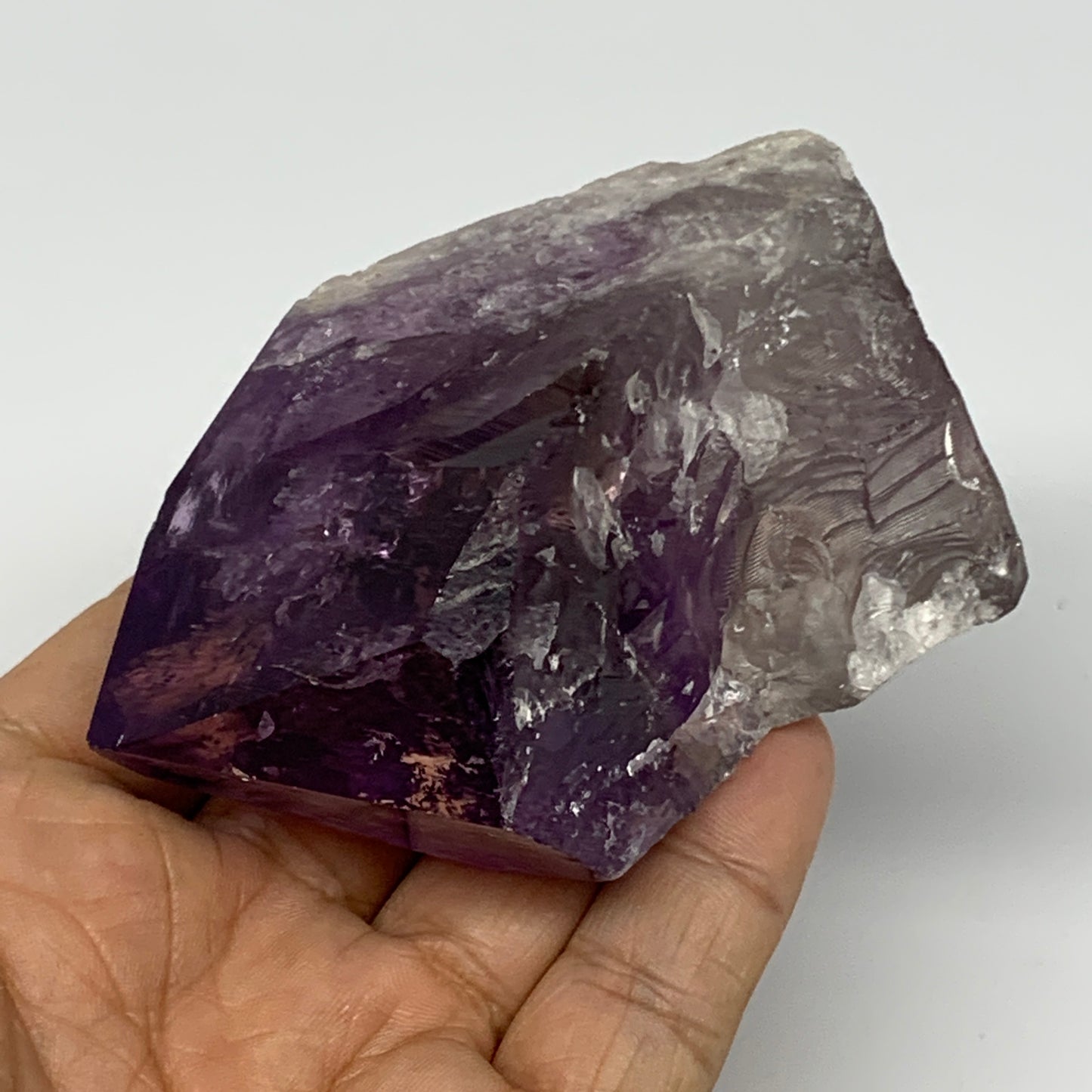 202.9g,3.2"x2.3"x1.6", Amethyst Point Polished Rough lower part Stands, B19047