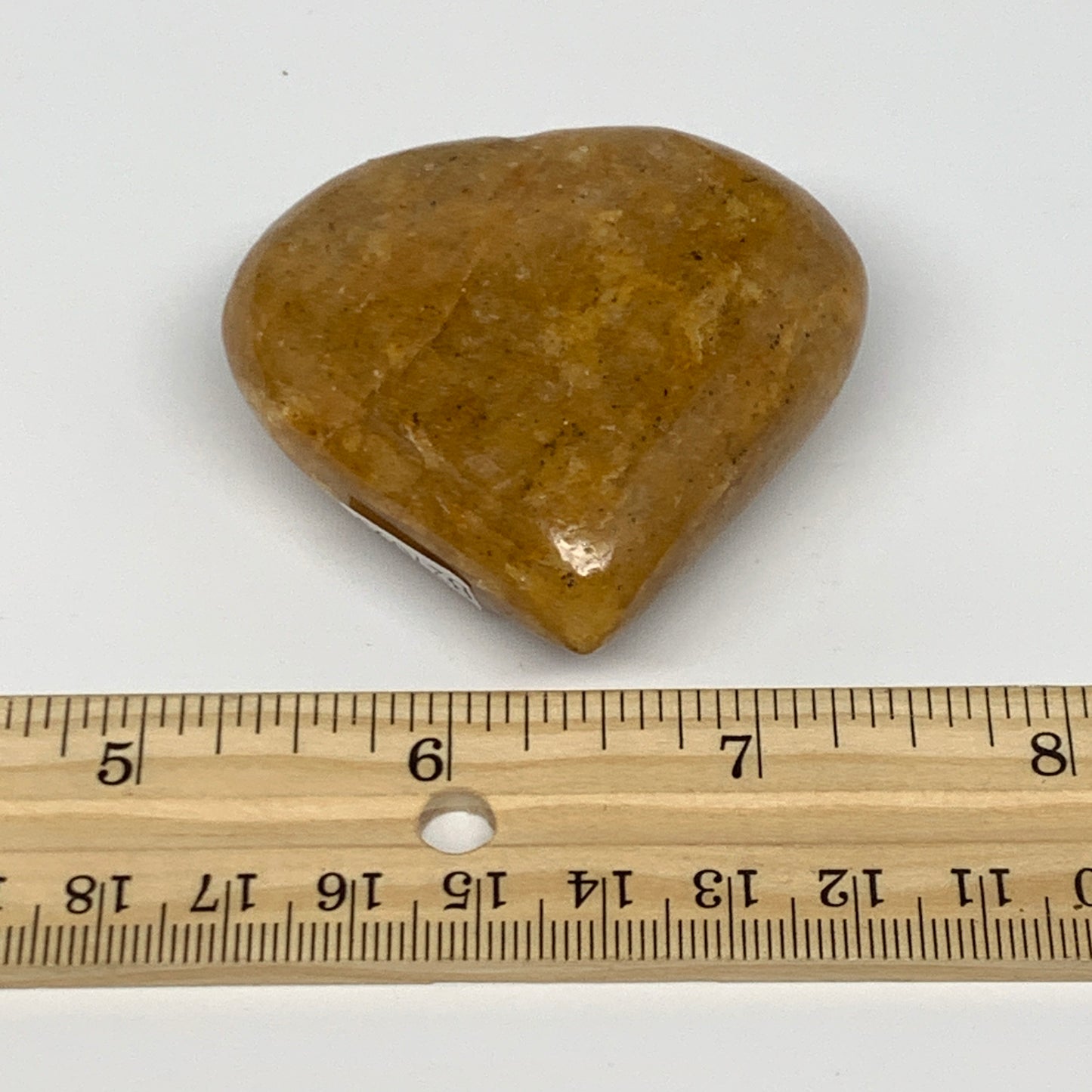 91.7g, 2.1"x2.2"x0.9", Natural Golden Quartz Heart Small Polished Crystal, B2709
