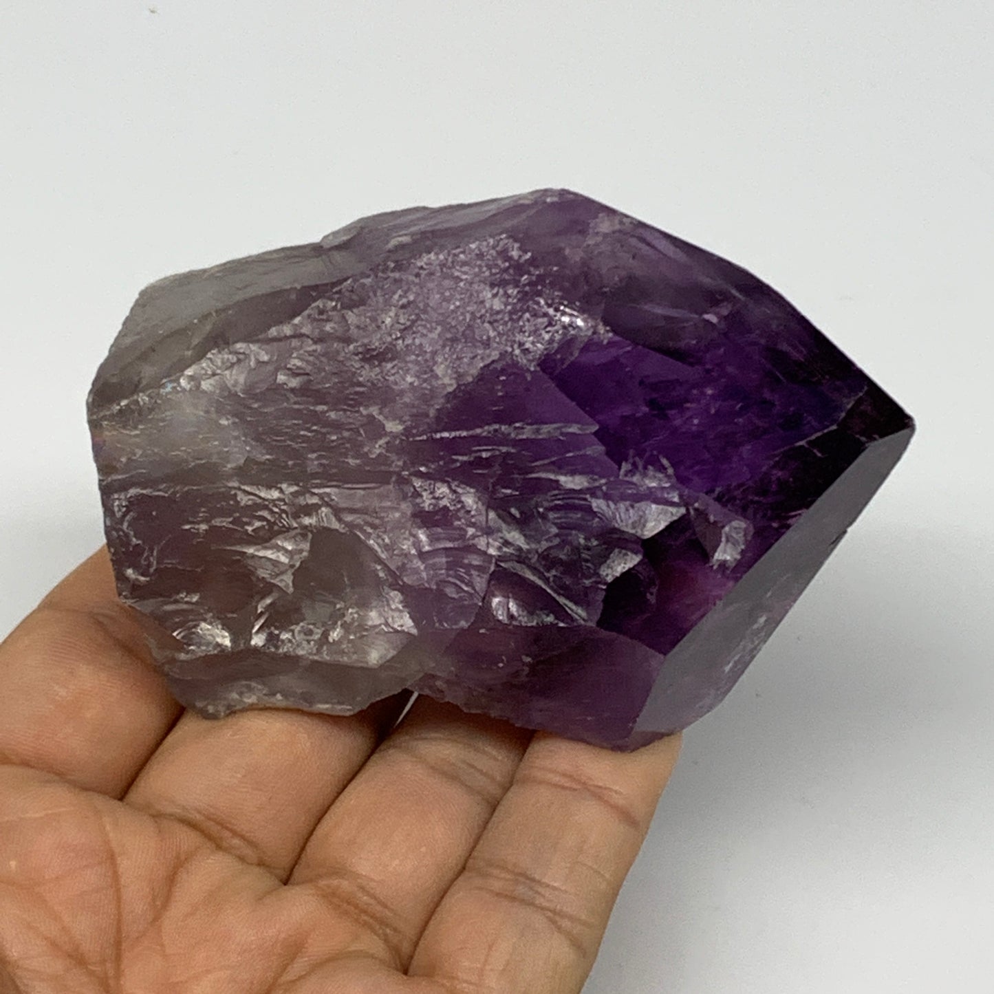 202.9g,3.2"x2.3"x1.6", Amethyst Point Polished Rough lower part Stands, B19047