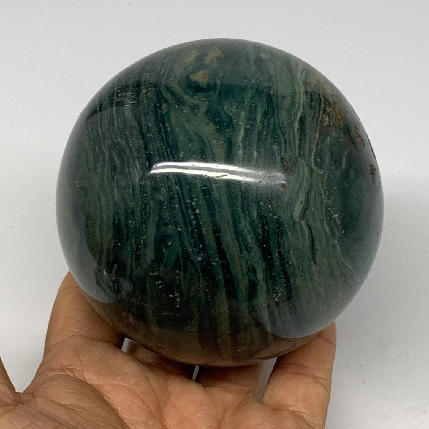 868g, 3.4" (85mm), Ocean Jasper Sphere Geode Crystal Reiki @Madagascar, B25442