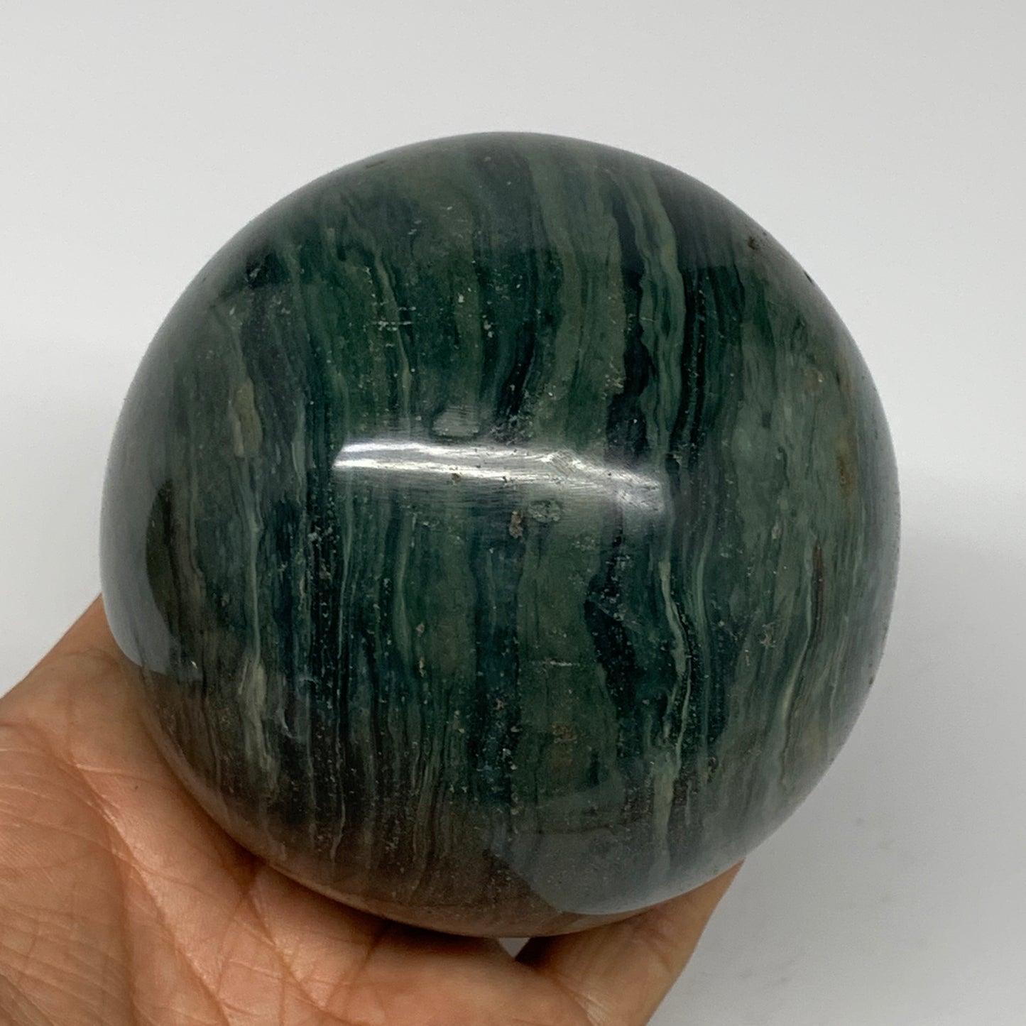 868g, 3.4" (85mm), Ocean Jasper Sphere Geode Crystal Reiki @Madagascar, B25442