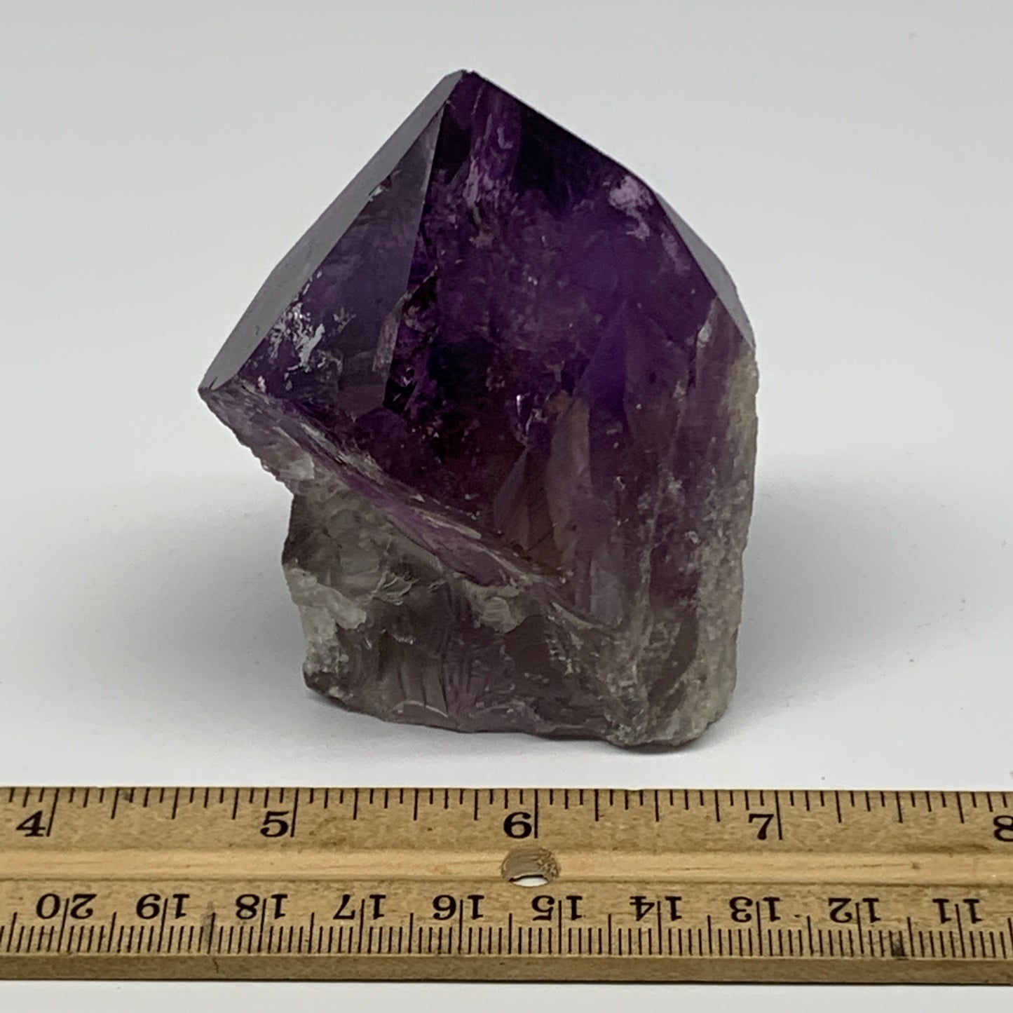 202.9g,3.2"x2.3"x1.6", Amethyst Point Polished Rough lower part Stands, B19047