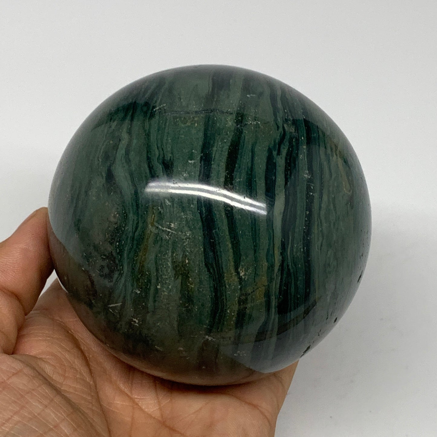868g, 3.4" (85mm), Ocean Jasper Sphere Geode Crystal Reiki @Madagascar, B25442