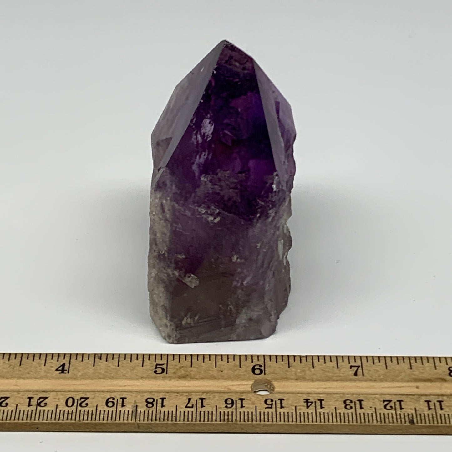 202.9g,3.2"x2.3"x1.6", Amethyst Point Polished Rough lower part Stands, B19047