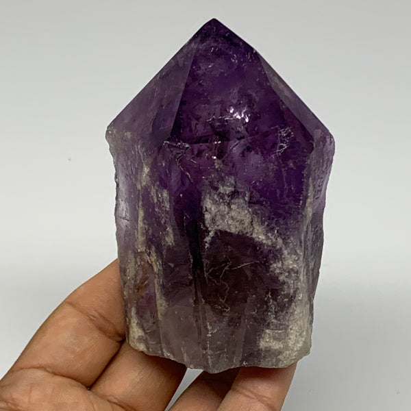306g,3.5"x2.4"x1.7", Amethyst Point Polished Rough lower part Stands, B19048