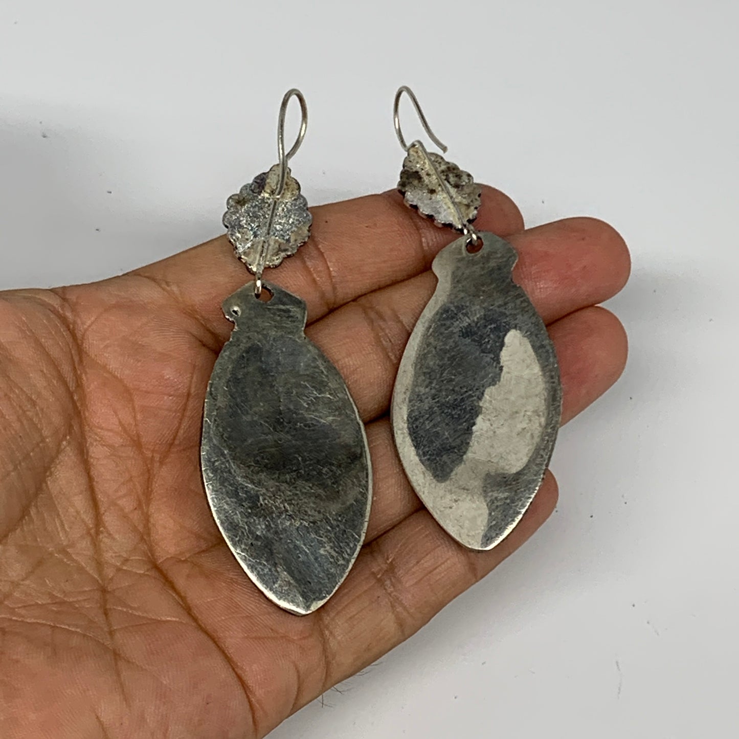 1pr, 3.4"x1.1" Turkmen Earring Tribal Jewelry Carnelian Marquise Boho, B14285