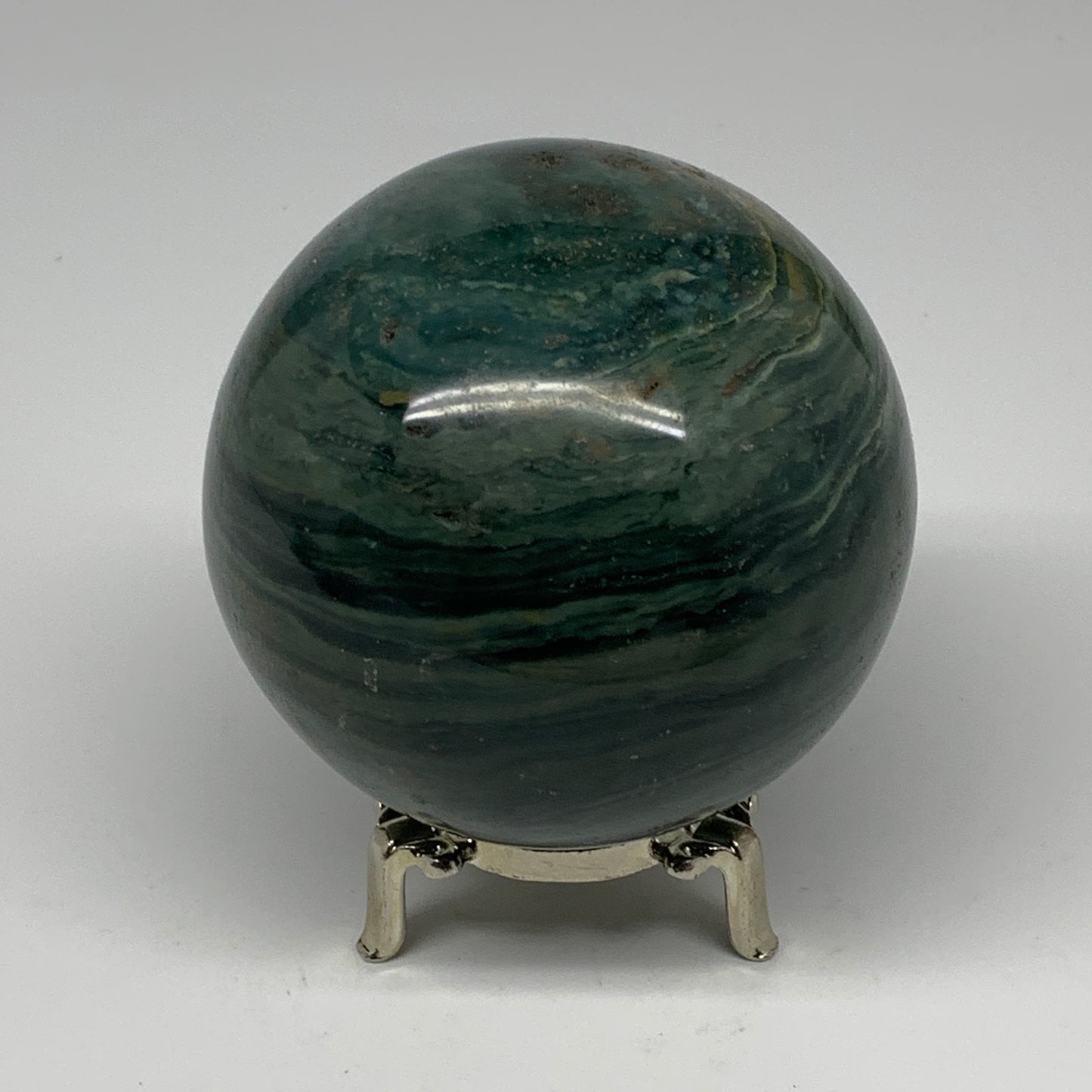 868g, 3.4" (85mm), Ocean Jasper Sphere Geode Crystal Reiki @Madagascar, B25442