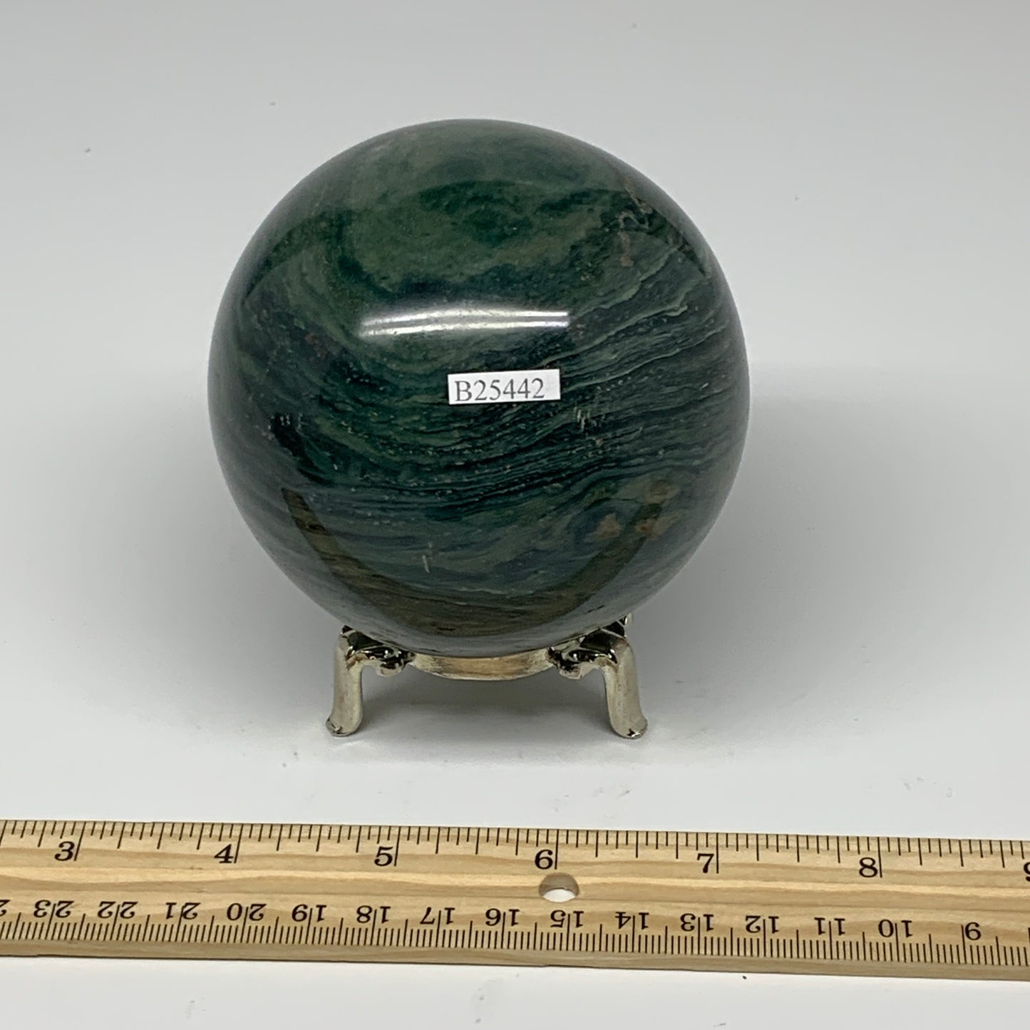 868g, 3.4" (85mm), Ocean Jasper Sphere Geode Crystal Reiki @Madagascar, B25442