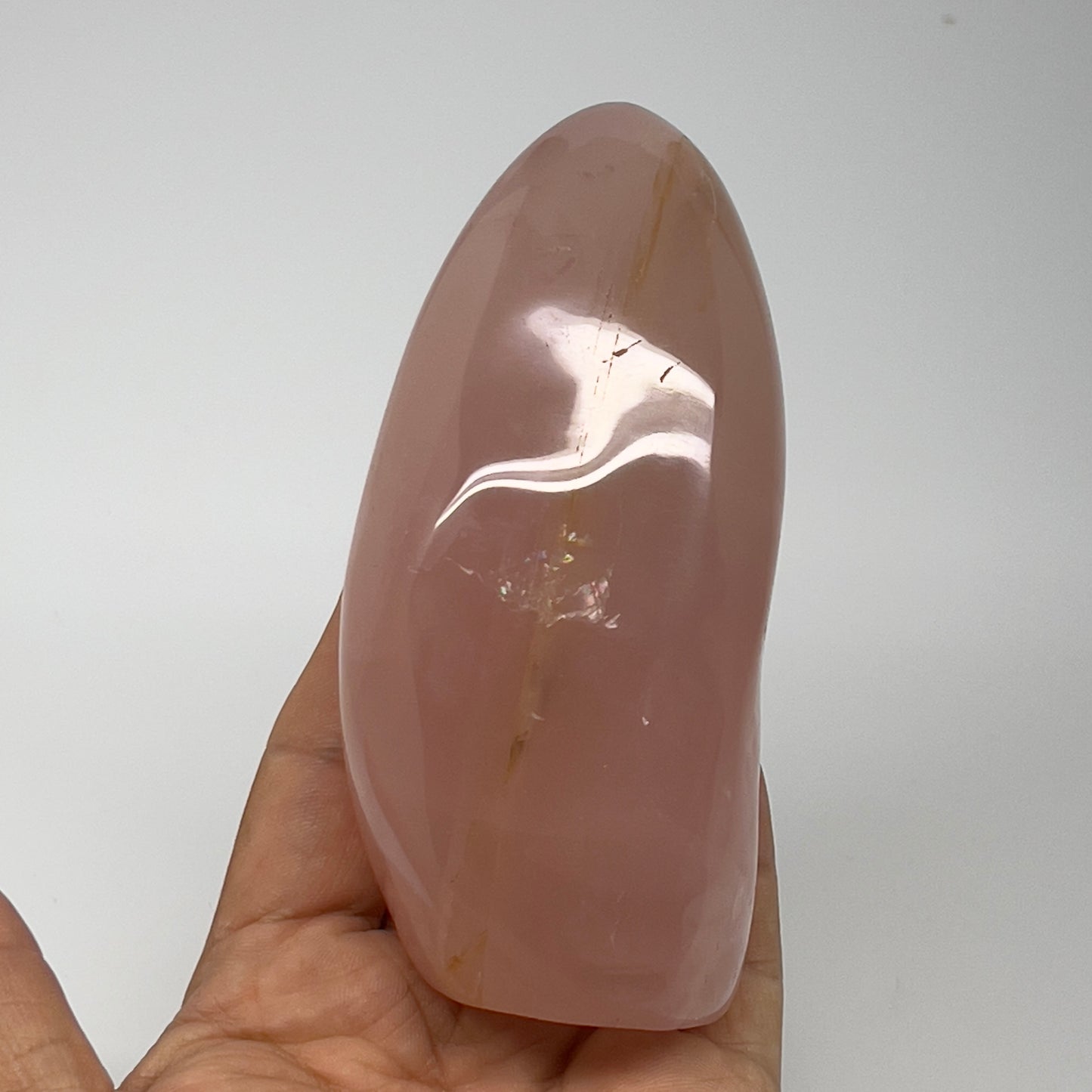 399.8g,4.4"x2"x1.7" Rose Quartz Crystal Freeform Polished Crystal, B20628