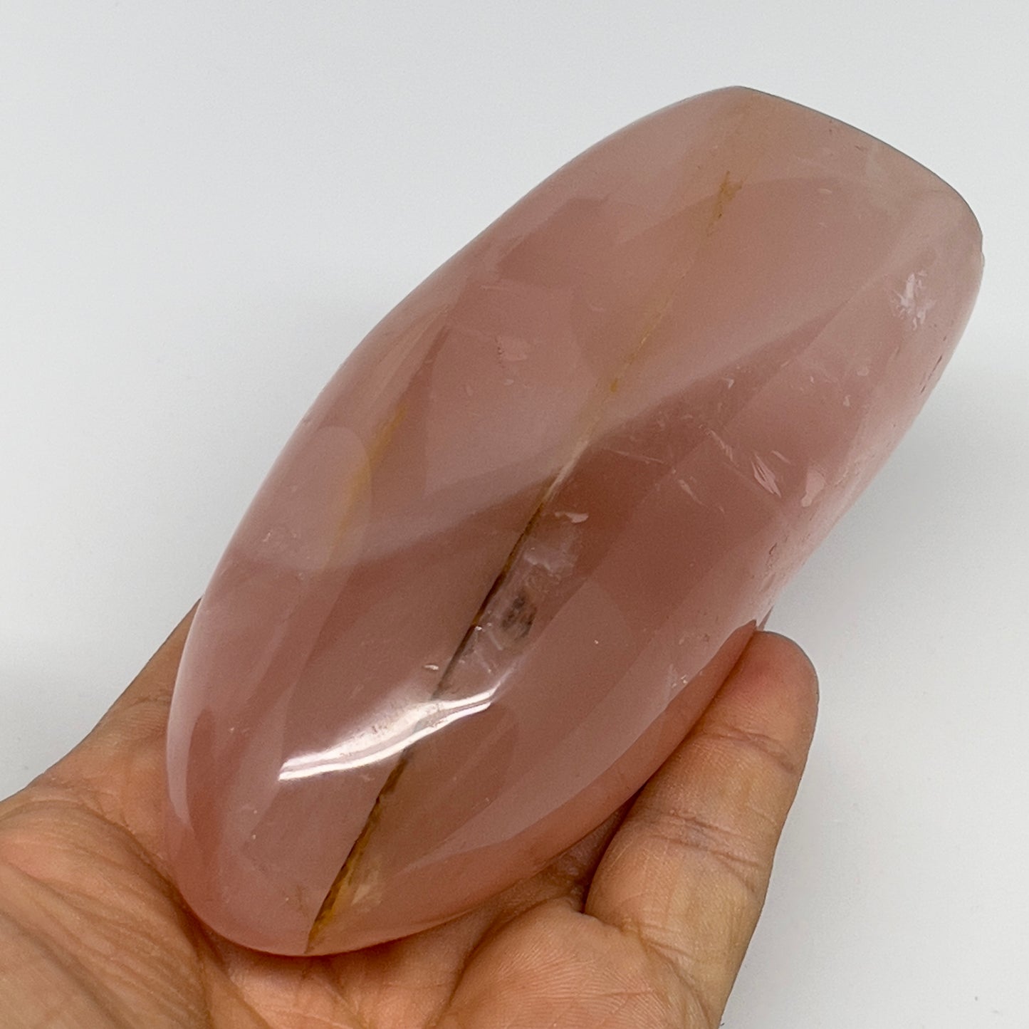 399.8g,4.4"x2"x1.7" Rose Quartz Crystal Freeform Polished Crystal, B20628