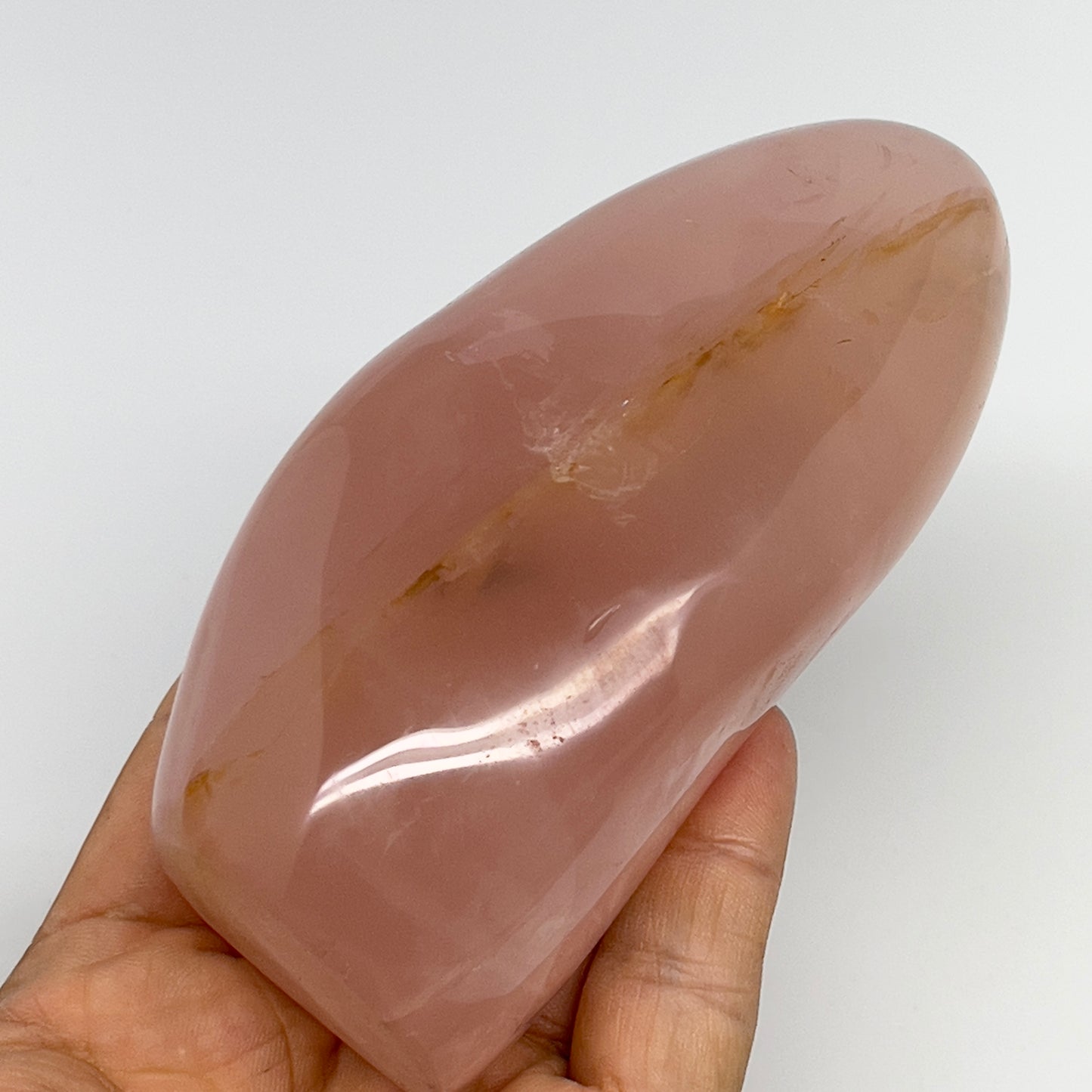 399.8g,4.4"x2"x1.7" Rose Quartz Crystal Freeform Polished Crystal, B20628