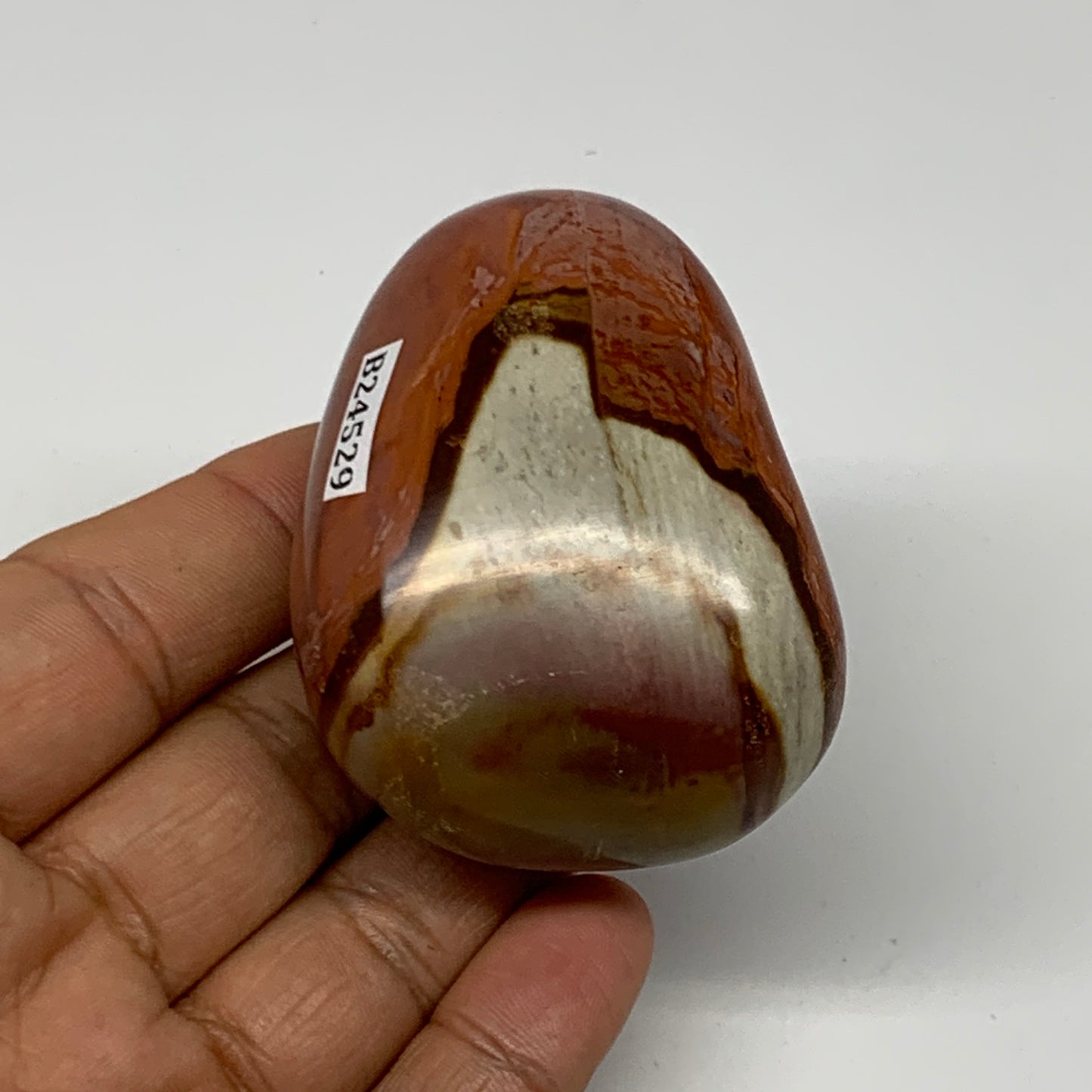 138.8g, 2.4"x1.8"x1.4" Polychrome Jasper Palm-Stone Reiki @Madagascar, B24529