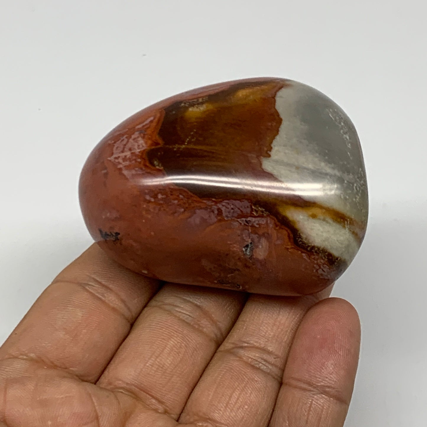 138.8g, 2.4"x1.8"x1.4" Polychrome Jasper Palm-Stone Reiki @Madagascar, B24529