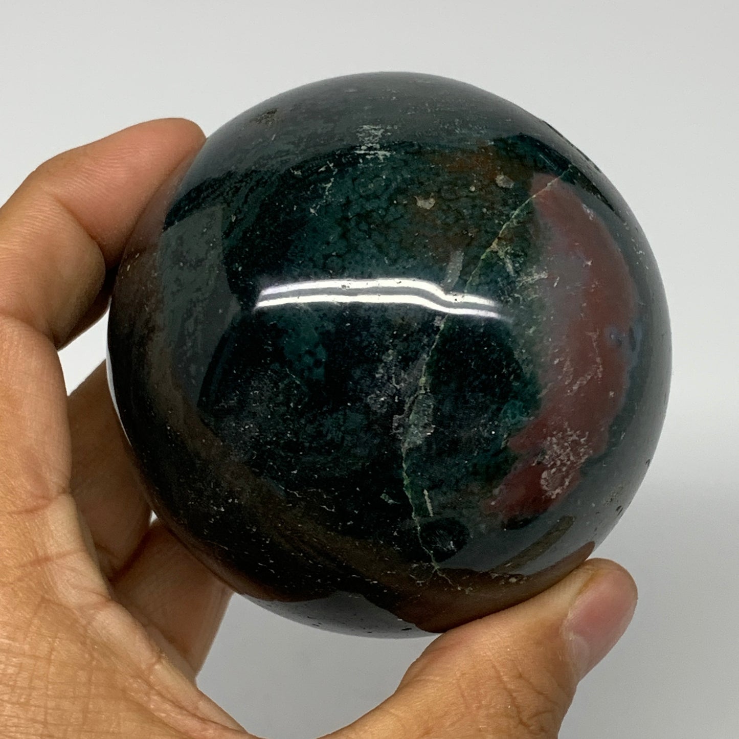 518g, 2.9" (73mm), Ocean Jasper Sphere Geode Crystal Reiki @Madagascar, B25444