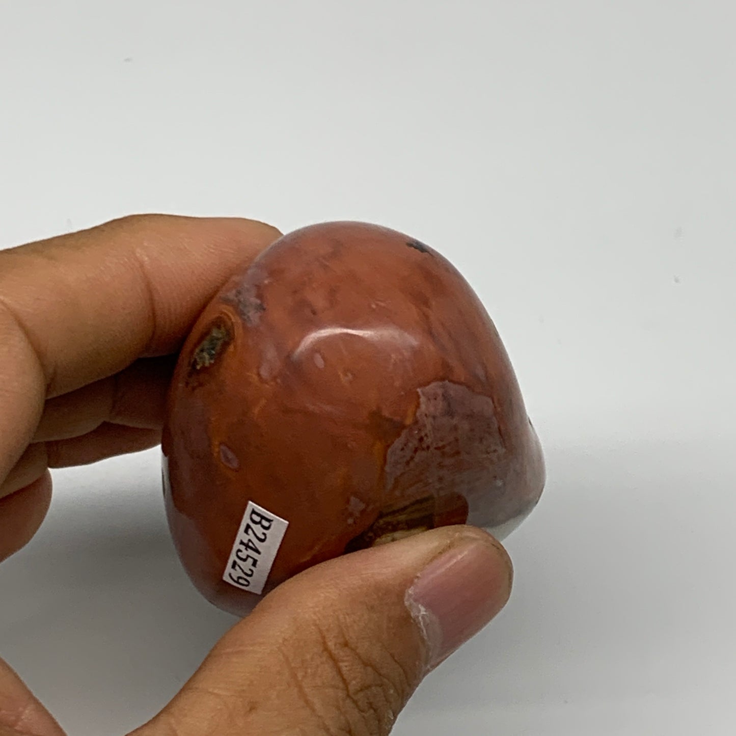 138.8g, 2.4"x1.8"x1.4" Polychrome Jasper Palm-Stone Reiki @Madagascar, B24529