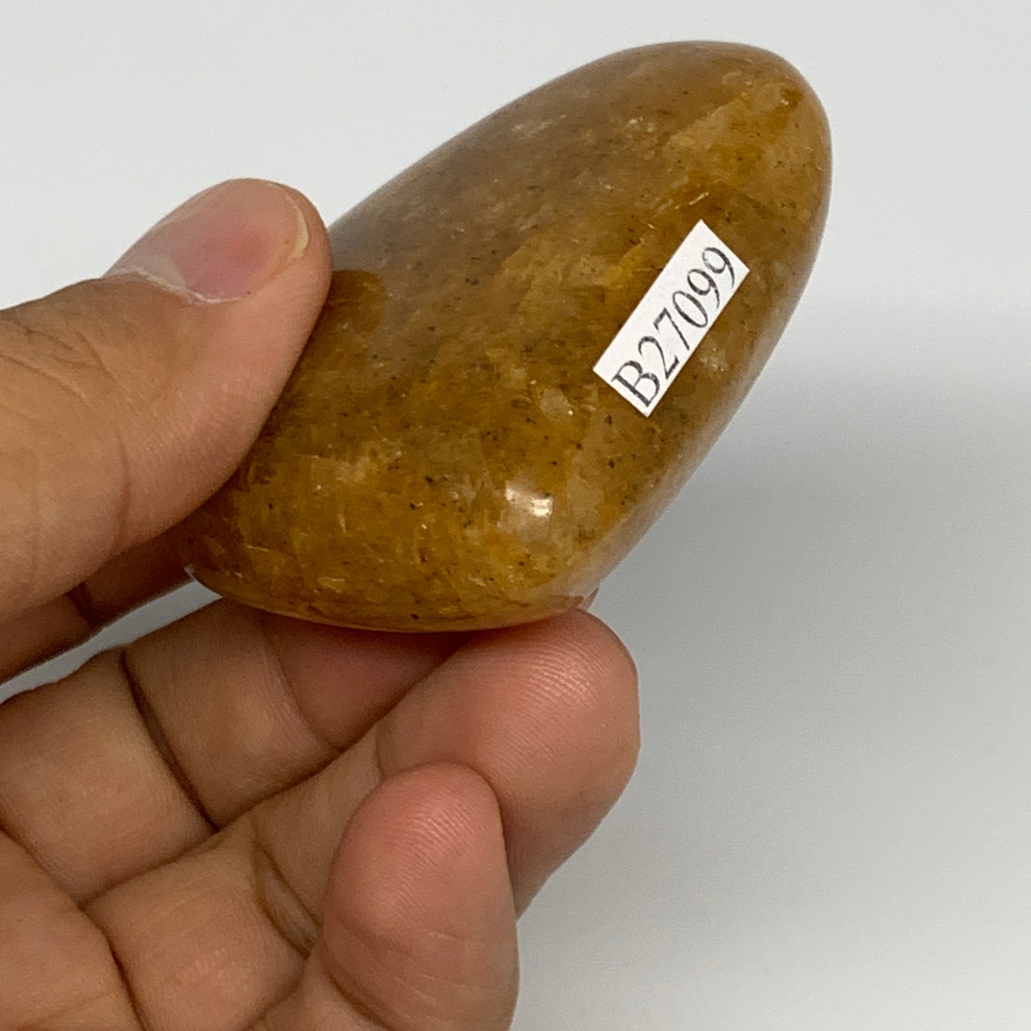 82.3g, 2"x2.2"x0.8", Natural Golden Quartz Heart Small Polished Crystal, B27099