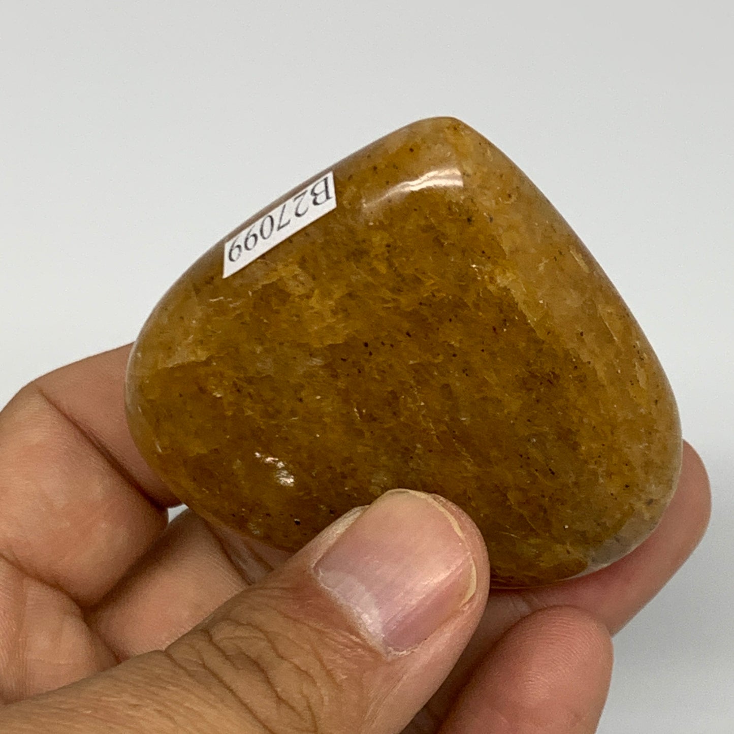 82.3g, 2"x2.2"x0.8", Natural Golden Quartz Heart Small Polished Crystal, B27099