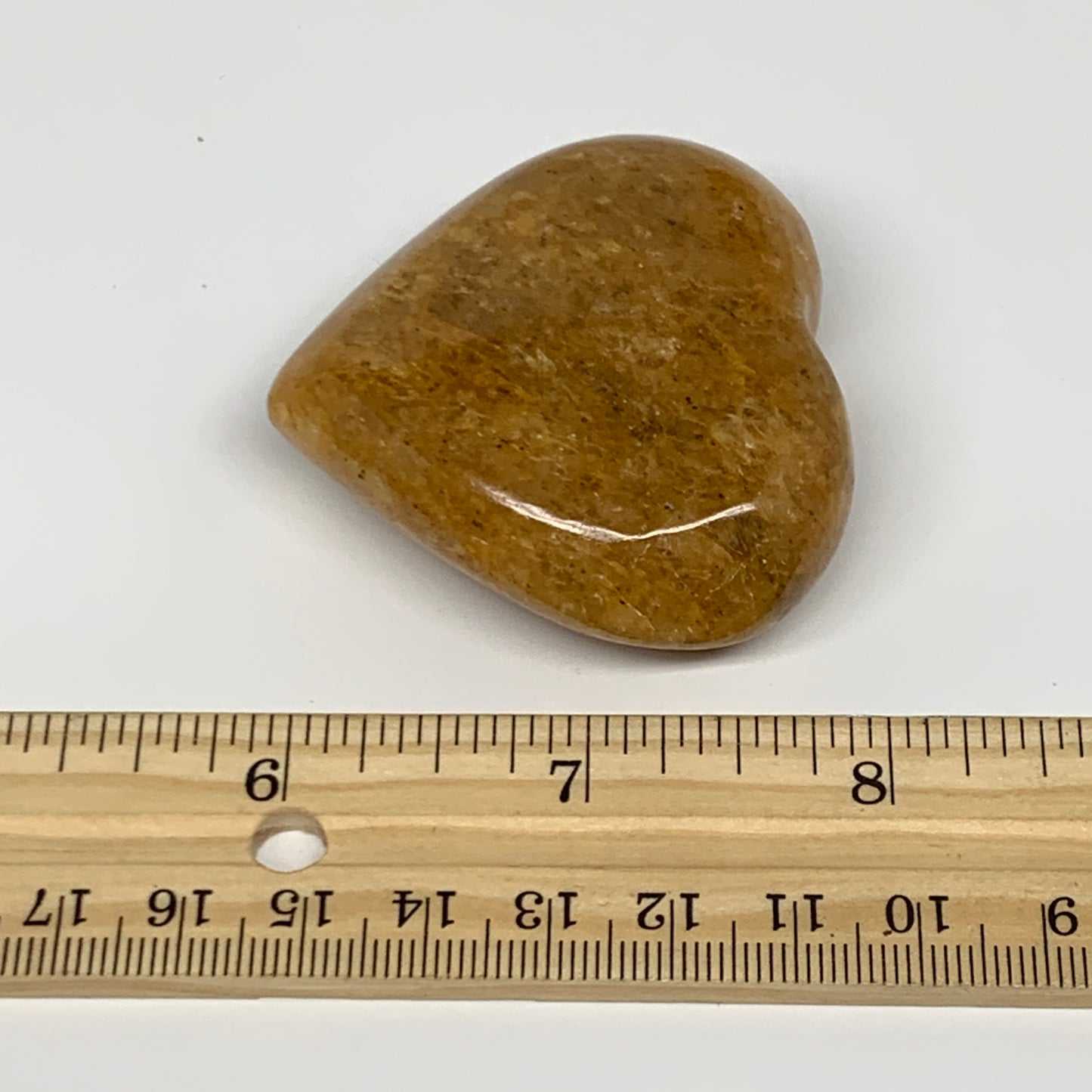 82.3g, 2"x2.2"x0.8", Natural Golden Quartz Heart Small Polished Crystal, B27099