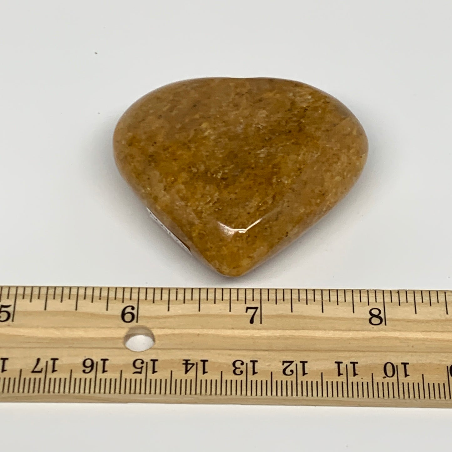 82.3g, 2"x2.2"x0.8", Natural Golden Quartz Heart Small Polished Crystal, B27099