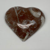 61.3g, 2" x 2.2"x 0.7", Natural Untreated Red Shell Fossils Half Heart @Morocco,