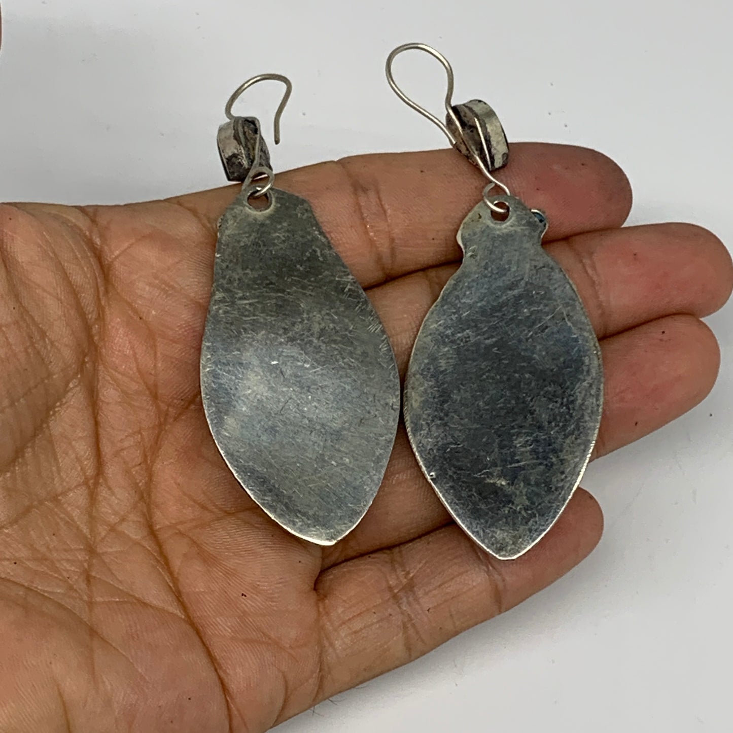 1pr, 3.2"x1.1" Turkmen Earring Tribal Jewelry Carnelian Marquise Boho, B14280