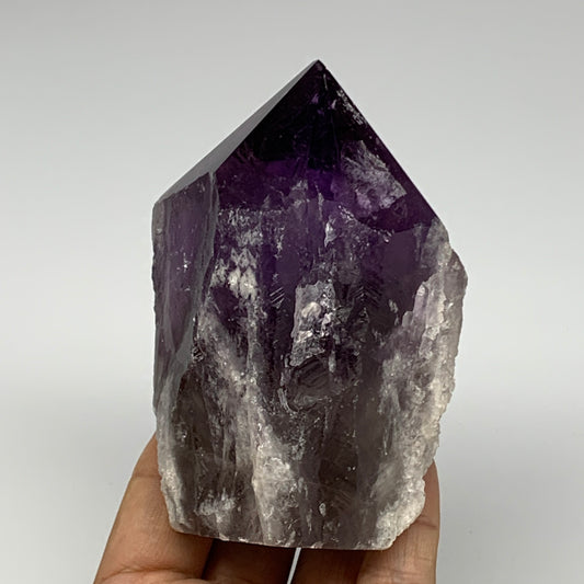 414.2g,4"x2.3"x2", Amethyst Point Polished Rough lower part Stands, B19053