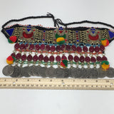 11.5"x5.75"Kuchi Choker Multi-Color Tribal Gypsy Bohemian Statement Coins,CK613