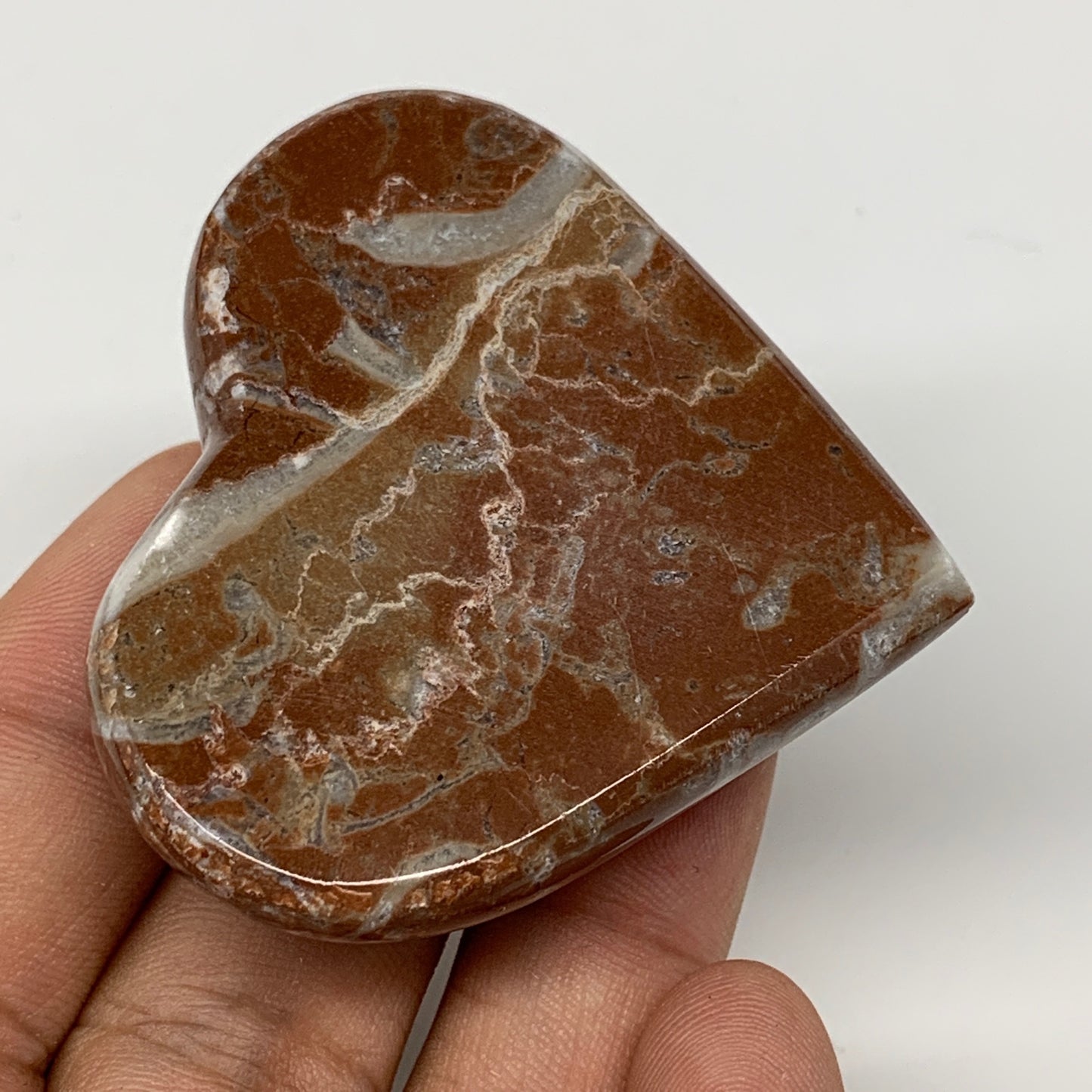 58.6g, 1.9" x 2.1"x 0.7", Natural Untreated Red Shell Fossils Half Heart @Morocc