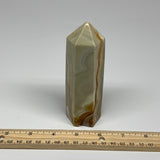350g, 4.9"x1.4" Banded  Onyx Point Tower Obelisk Crystal @Pakistan, B25131