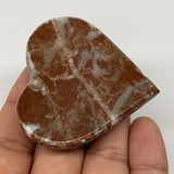 60.9g, 2" x 2.1"x 0.7", Natural Untreated Red Shell Fossils Half Heart @Morocco,