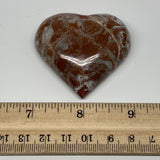 60.9g, 2" x 2.1"x 0.7", Natural Untreated Red Shell Fossils Half Heart @Morocco,