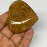 85.1g, 2"x2.2"x0.9", Natural Golden Quartz Heart Small Polished Crystal, B27104
