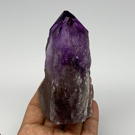 263.1g,4"x2.1"x1.5", Amethyst Point Polished Rough lower part Stands, B19056