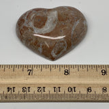 57.2g, 1.8" x 2.2"x 0.6", Natural Untreated Red Shell Fossils Half Heart @Morocc