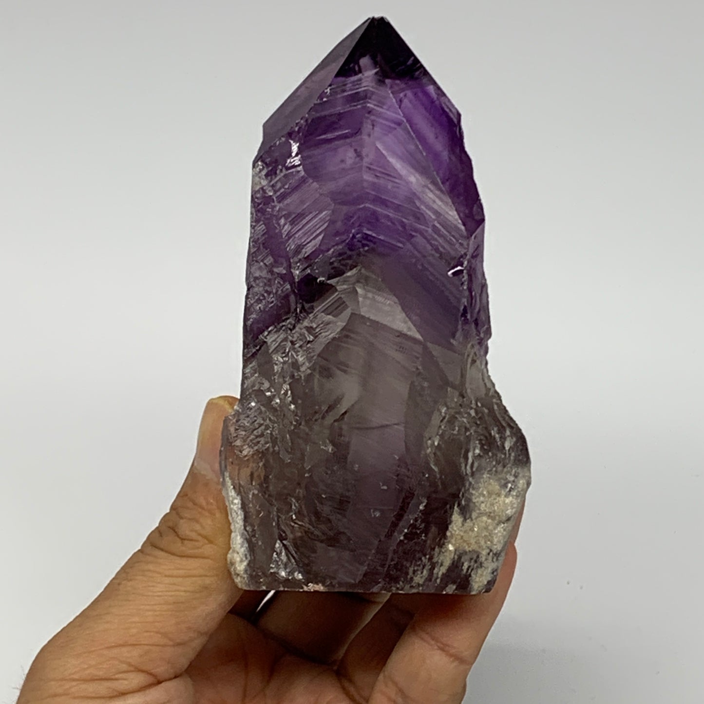 263.1g,4"x2.1"x1.5", Amethyst Point Polished Rough lower part Stands, B19056